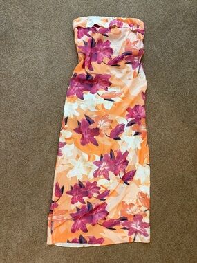 Strapless Floral Maxi Dress